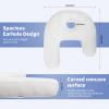 Nockovi J-Shaped Ear Piercing Pillow, 4" Hole, Ergonomic, White Velvet view 4