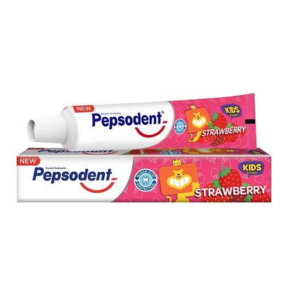 Pepsudent Kids Toothpaste, Strawberry Flavor, Cavity & Enamel Protection, 45G, Pack of 4