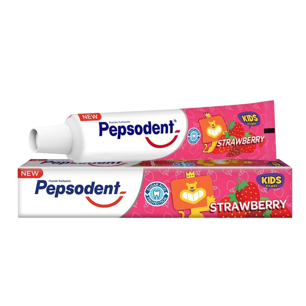 Pepsudent Kids Toothpaste, Strawberry Flavor, Cavity & Enamel Protection, 45G, Pack of 4