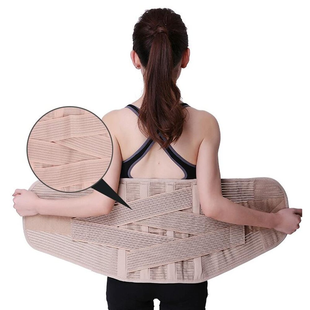 Widened Back Brace Waist Back Corrector for Lower Back Pain Relief Men Women Breathable Lumbar Support Belt for Herniated Disc Sciatica Scoliosis