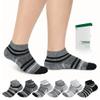 Bulinlulu Diabetic Socks for Men Women,6 Pairs Low Cut Non Binding Diabetic Socks,Bamboo Seamless Socks for Men Size 10-13 13-15(Dark Grey Stripe-Large) view 1