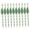 HOLIDYOYO 10pcs Tropical Hawaiian Paper Straws Set Glitter Monstera Leaf Design for Summer Parties Beach Gatherings and Pool Celebrations Disposable and Eco-friendly Drinking Straws view 1
