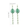 HOLIDYOYO 10pcs Tropical Hawaiian Paper Straws Set Glitter Monstera Leaf Design for Summer Parties Beach Gatherings and Pool Celebrations Disposable and Eco-friendly Drinking Straws view 4
