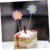 VOSAREA 24pcs Daisy Flower Cake Inserts for Summer Parties Creative Cupcake Toppers for Weddings and Birthdays Dessert Decorations for Family Gatherings view 2