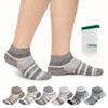 Bulinlulu Diabetic Socks for Men Women,6 Pairs Low Cut Non Binding Diabetic Socks,Bamboo Seamless Socks for Men Size 10-13 13-15(Dark Brown Stripe-Large) view 1