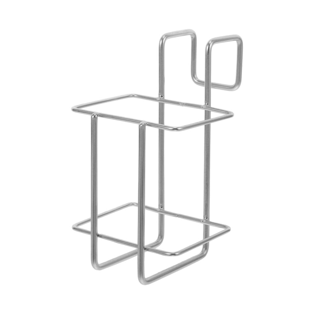 Holibanna Punch Free Wall Mount Hand Hanging Basket Bottle Bracket Stainless Steel Pump Bottle Storage Rack for Bathroom and Container Holder Hooks