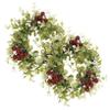 2pcs Eucalyptus Berry Candle Wreaths for Table Decor Faux Floral Candle Holders for Home Weddings Parties and Seasonal Celebrations view 1
