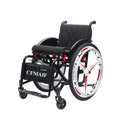 CFMAIF Lightweight Aluminum Alloy WheelchairPortable Folding Sports WheelchairsSelf-propelled Trolley, 24 inch Wheels(Size:42cm/16.5 seat,Color:Daily)