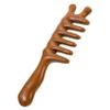 MERRYHAPY Handheld Wide Tooth Scalp Brush Massager Decorative Wooden Comb Hair Caring Tool view 1
