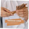 MERRYHAPY Handheld Wide Tooth Scalp Brush Massager Decorative Wooden Comb Hair Caring Tool view 3