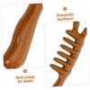 MERRYHAPY Handheld Wide Tooth Scalp Brush Massager Decorative Wooden Comb Hair Caring Tool view 4