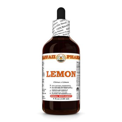 Lemon (Citrus x Limon) Dry Peel Tincture, Made in Hawaii, Professional Grade, Small Batch Raw Materials, All Natural, Vegan, Pure Liquid Extract - 4 fl.oz