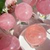 HSDXBA Rose Quartz Sphere - Natural Crystal Rose Quartz Stone Sphere Healing Ball for Home Decorative Divination or Feng Shui and Fortune, Without Base,3.1in(8cm) view 4