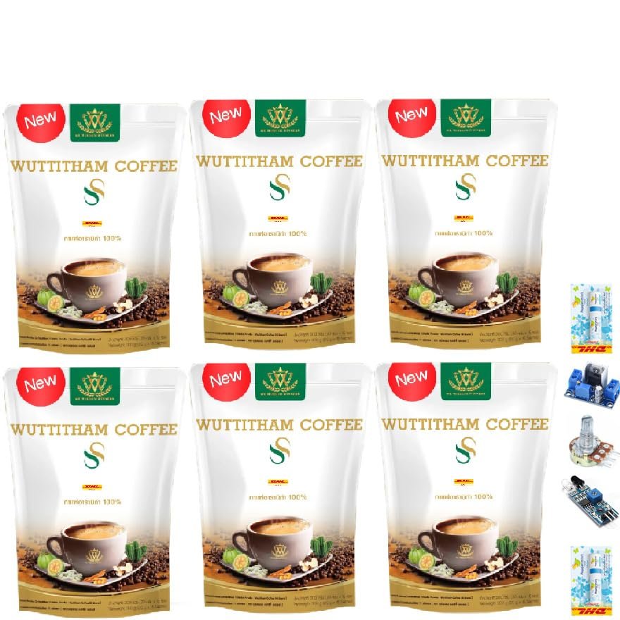 15 Sachets/Pack (300g) Arabica Mixed Instant Much Mellow Intense Delicious Snack Good Shape Wuttitham Coffee SS 8in1 Set 6 A959 By Thaigiftshop [Get Free Tomato Facial Mask]