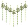 Outanaya 10pcs Tropical Monstera Disposable Drinking Straws Glitter Paper Straws for Weddings and Cocktails Safe and Drink Accessories view 1