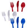 144 Plastic Disposible Utensils, Red White Blue 48 ct. each Bag view 1