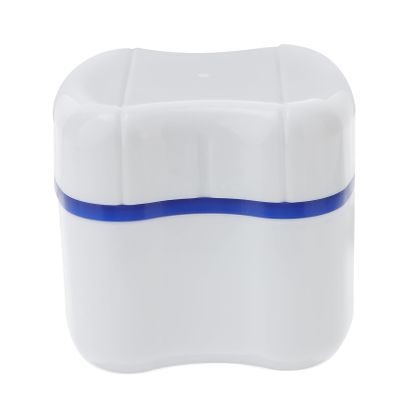 Case with Rinsing Basket Unique Tooth Shaped Design for Safe Storage Capacity for Complete Dentures Material for Home and