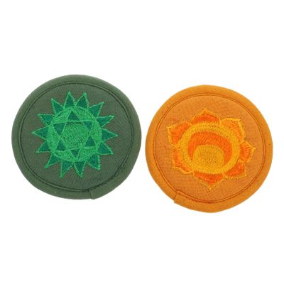 LIOOBO 2pcs Buddha Sound Bowl Pad Compact Design Religious Mat for Meditation Embroidered Tea Pot Shape