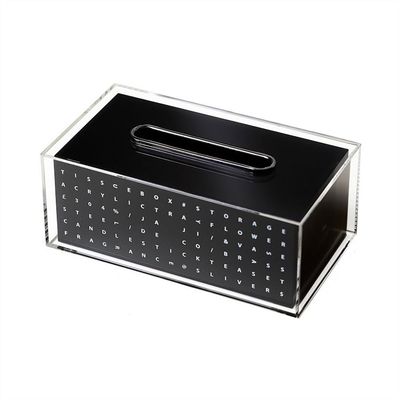 cfycfy987 Tissue Box Holder Black Acrylic Tissue Box Rectangle Dining Table Storage Tissue Box Coffee Table Living Room Ornament Tissue Box Covers