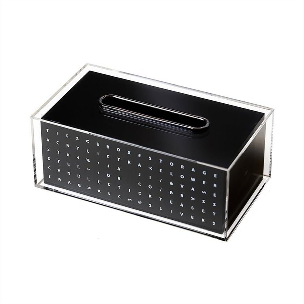 cfycfy987 Tissue Box Holder Black Acrylic Tissue Box Rectangle Dining Table Storage Tissue Box Coffee Table Living Room Ornament Tissue Box Covers