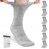 Bulinlulu Diabetic Socks for Men Women,6 Pairs Non Binding Crew Diabetic Neuropathy Socks with seamless toe for men size 13-15(Extra Large-Grey) view 1