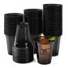 Yicentdp 50 Pack Black Clear Plastic Cups 12 oz Disposable Drinking Cups for Wedding Black Birthday Party Supplies view 1