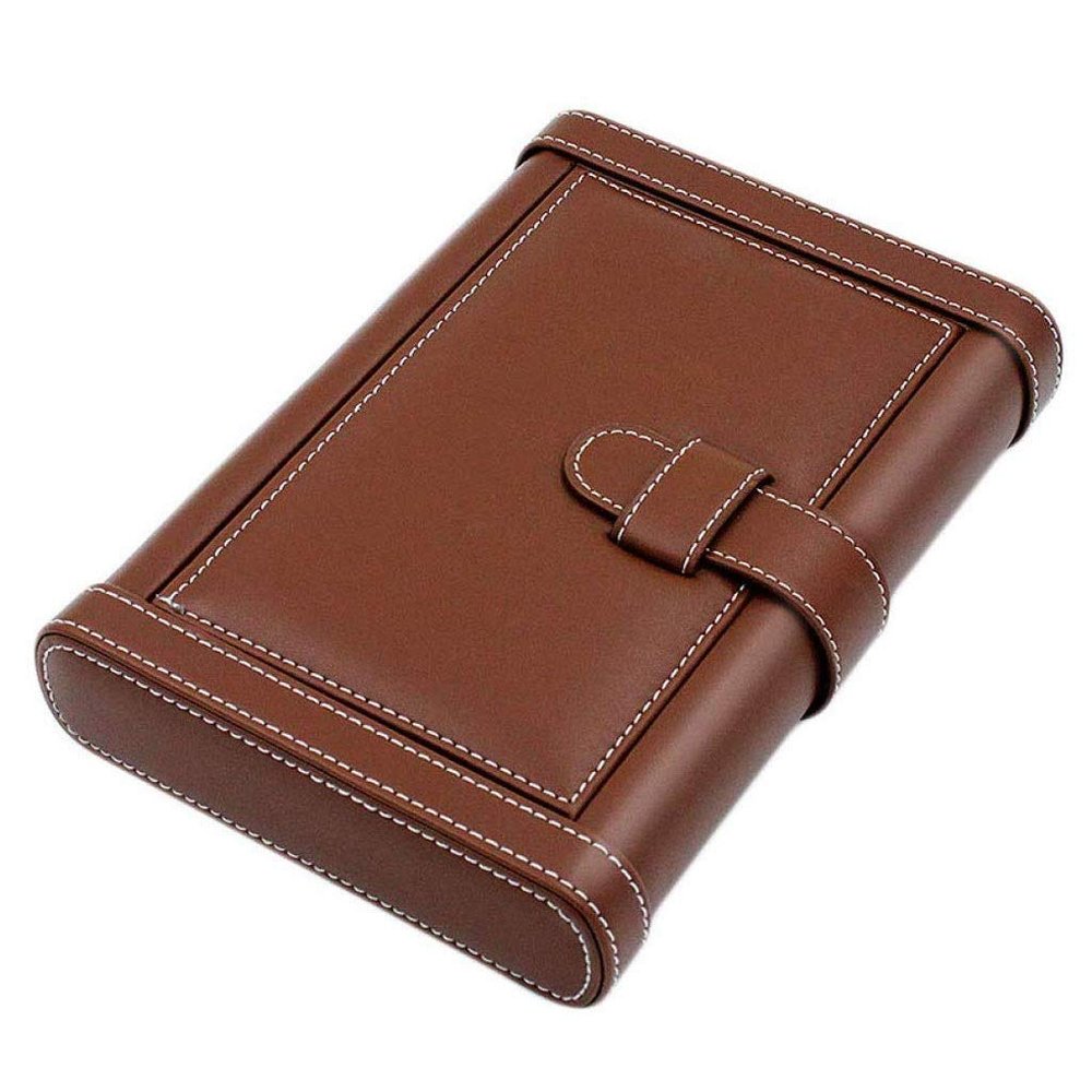 CGKs6anmU Leather Cigar Box - Portable Cedar Wood and Leather Cigar Storage Box Seal Design with Good Sealing (Color : Black) (Brown)
