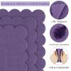 100 Pcs Cocktail Napkins, 2-Ply 5 x 5 Inches Disposable Scalloped Napkins, Thick Premium Dessert Napkins for Party, Wedding, Dinner, Birthday, Anniversary, Festival (Purple) view 3