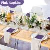 100 Pcs Cocktail Napkins, 2-Ply 5 x 5 Inches Disposable Scalloped Napkins, Thick Premium Dessert Napkins for Party, Wedding, Dinner, Birthday, Anniversary, Festival (Purple) view 4