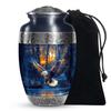 YATHABI Eagle Funeral Urn for Grandparents Cremation Memorial Ash Holder Large Ashes Container for Family Remains Urn for Grandma and Grandpa-10 Inch view 1