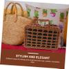 SEWOART Box Portable Lidded Suitcase present Box Woven Storage Container for Wedding Guests Creative present Packaging for Chocolates Nuts and More view 4