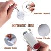 JFGLORIX Asthma Inhaler Holder Keychain Retractable Clip PU Leather Portable Travel Handy Holder for Kids and Adults, Inhaler Not Included (White) view 3