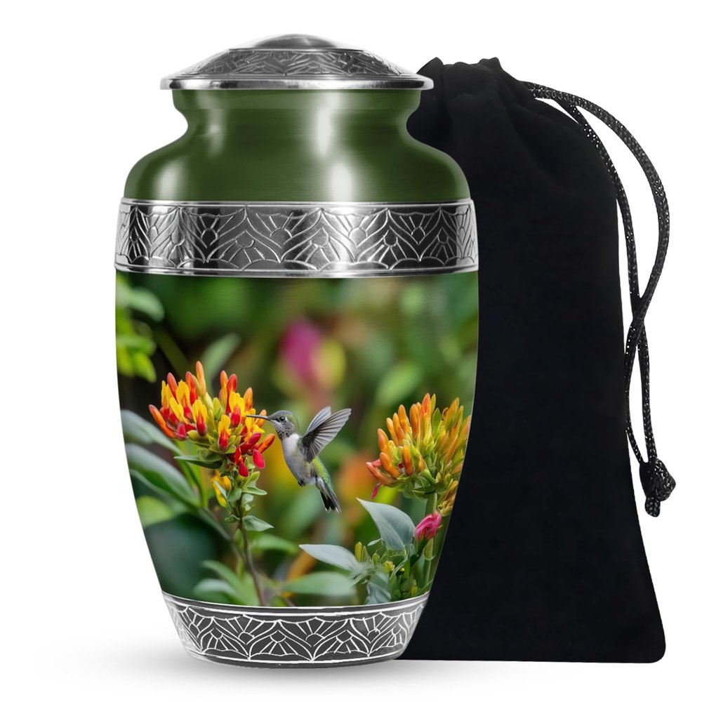 YATHABI Humming Bird Cremation Urn for Grandparents Funeral Ash Container for Human Adult Memorial Holder for Men and Women Large Urn-10 Inch