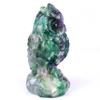 FENGSHUI-CAISHEN Top Natural Fluorite Jade Crystal for Owl Statue & Figurine, Feng Shui Statue, Healing Crystal Gifts & Decor, Chakra Crystals and Healing Stones, Owl Gifts & Decor view 2