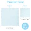 100 Pcs Cocktail Napkins, 2-Ply 5 x 5 Inches Disposable Scalloped Napkins, Thick Premium Dessert Napkins for Party, Wedding, Dinner, Birthday, Anniversary, Festival (Light Blue) view 2