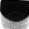EXAOMBLE Marble Pattern Mouthwash Cup Ceramic Bathroom Storage Cup for Home and Travel Black Color view 2