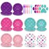 100Pcs Teal Blue Pink Purple Birthday Party Supplies Dog Paw Paper Plates and Napkins Paw Print Party Decorations Disposable Puppy Themed Tableware Set for Boy Girls Birthday Baby Shower Serves 25 view 1