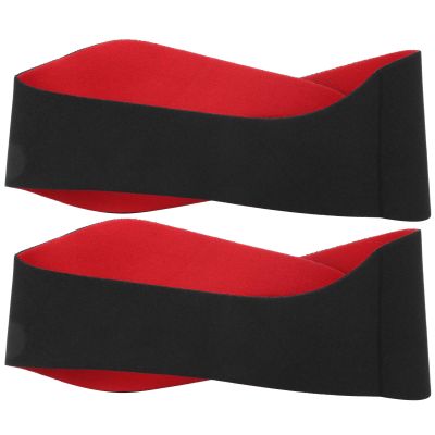 2pcs Ear Headband Neoprene Swimming Headband Yoga Hair Band Diving Ear Headband for Water Yoga Sports, Adjustable Elastic, 58x8cm/22.8x3.1in (Black)