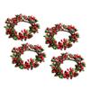 Cabilock 4pcs Handmade Artificial Berry Wreaths for Candle Decoration Berry Garland for Festive Centerpieces for Holiday Table Decor view 1