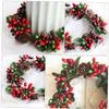 Cabilock 4pcs Handmade Artificial Berry Wreaths for Candle Decoration Berry Garland for Festive Centerpieces for Holiday Table Decor view 4