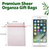 100pcs Organza Bags-Pink 3.94''x4.72''(10x12cm) Satin Drawstring Organza Pouch Wedding Party Festival, Christmas, Favor Gift Bag Jewelry Watch Bags view 2