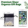 100pcs Organza Bags-Black 3.94''x4.72''(10x12cm) Satin Drawstring Organza Pouch Wedding Party Favor Gift Bag Jewelry Watch Bags view 2