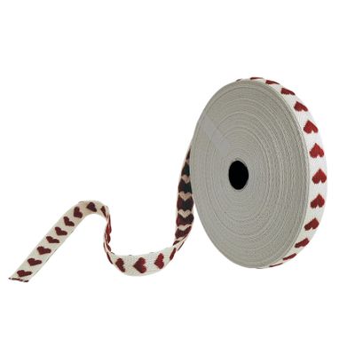 16 mm Red Heart Pattern Ribbon - 5 Yards for Valentine's Day, Gift Wrapping, Cake Decoration, and Crafts (Red, 5 Yards)