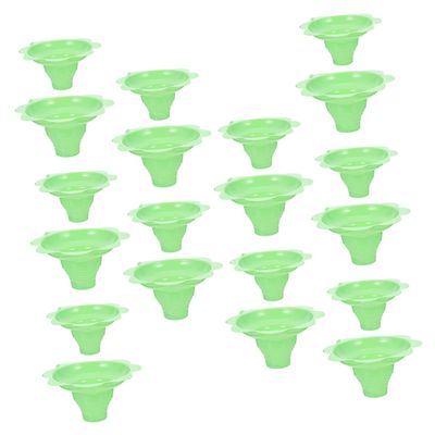ERINGOGO 20pcs Flower Shaped Ice Cream Cups Multipurpose Drip Tray Bowls for Desserts Smoothies and Snow Cones Green Options