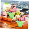 ERINGOGO 20pcs Flower Shaped Ice Cream Cups Multipurpose Drip Tray Bowls for Desserts Smoothies and Snow Cones Green Options view 3