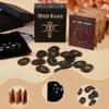 DICOSMETIC 1 Set Wooden Runes Bulk Wood Witch Rune Viking Rune Stone Black Handcrafted Runes with Storage Pouch and Guide Book for Beginners Divination and Meditation view 4