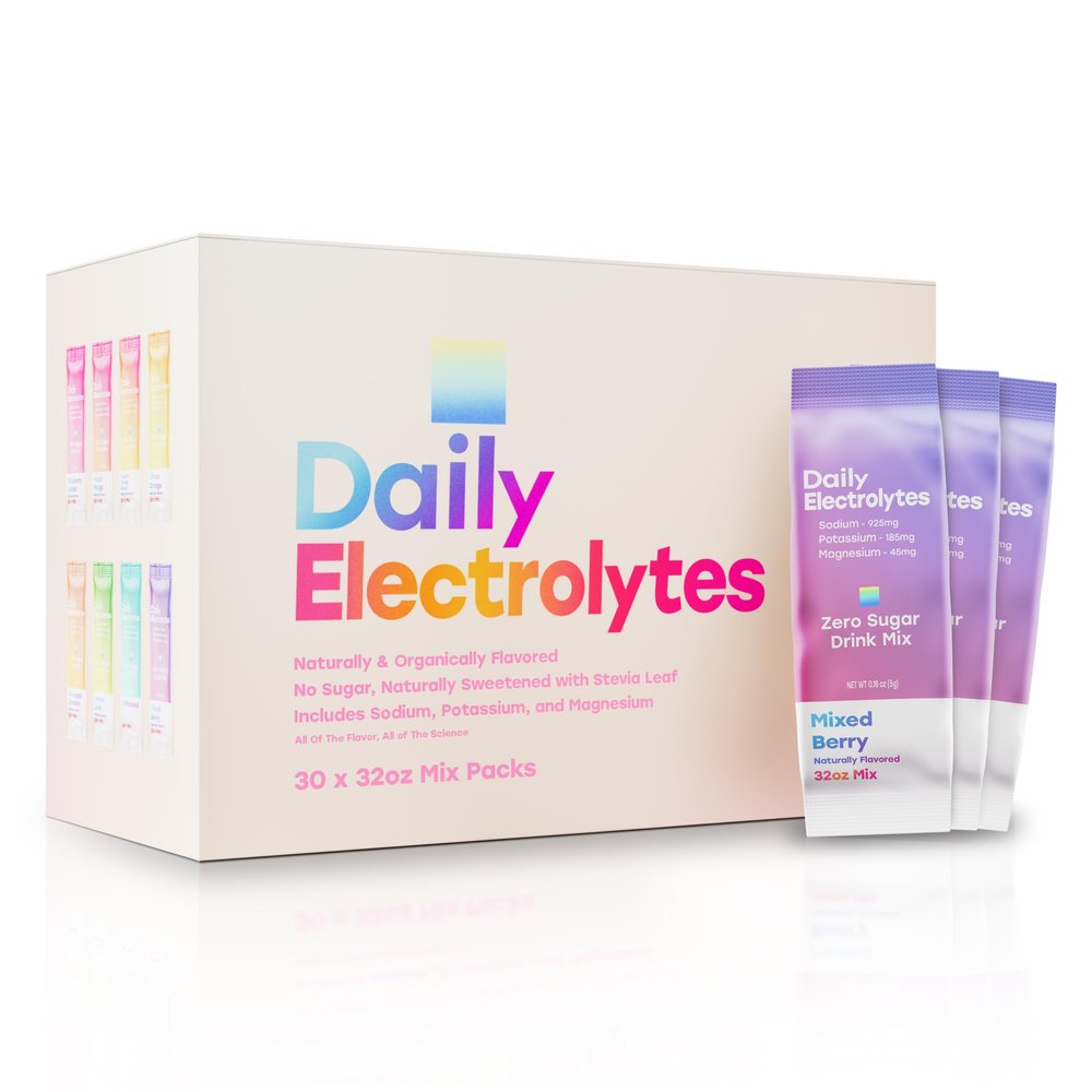 Daily Electrolytes Jumbo Sticks Electrolytes Powder Packets 7 Flavors Sugar Free Hydration Packets Electrolyte Liquid Daily IV Drink Mix with Himalayan Pink Salt