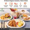 10 Inch Biogreenpaper Round Plate (150Pcs) | (6" Inch to 12" Inch) |100% Compostable, Disposable,Heavy Duty. 100% Sugarcane/Bagasse Natural Biodegradable, Eco-Friendly |(50X3) 150/Pack| view 2