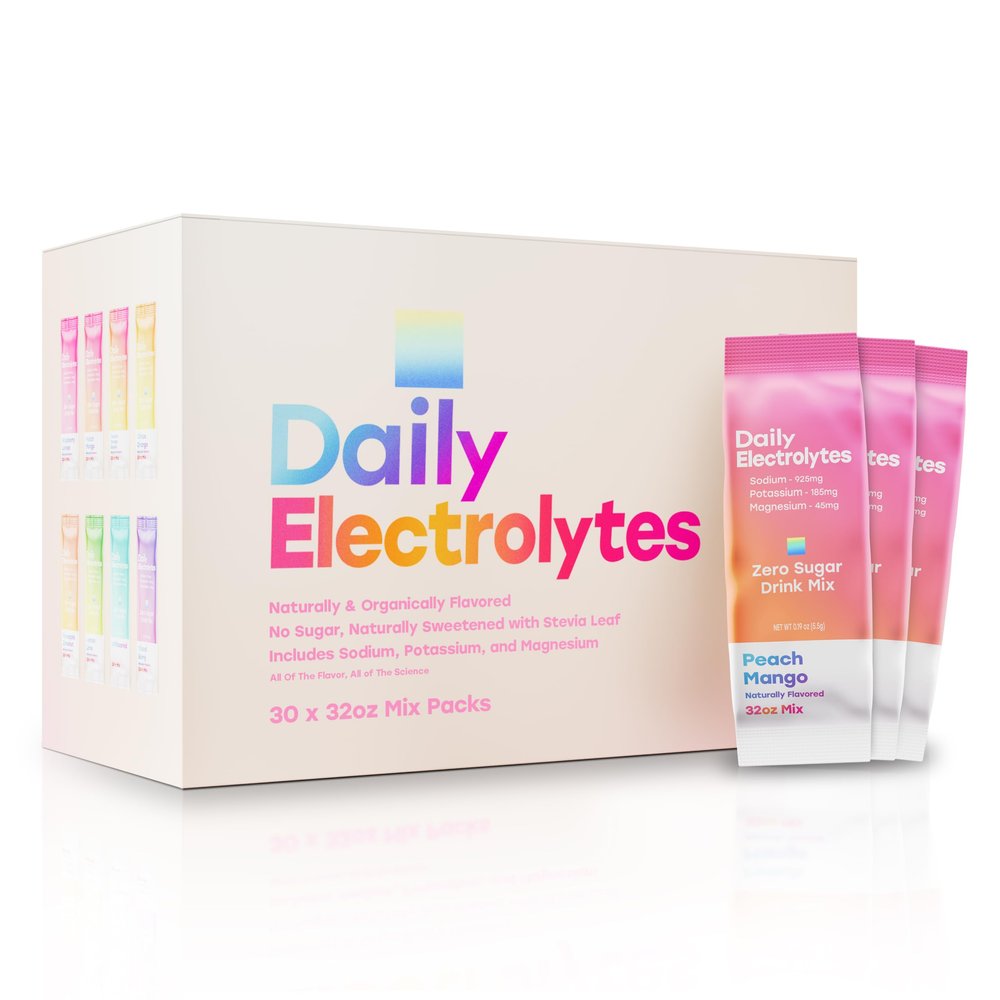 Daily Electrolytes Jumbo Sticks Electrolytes Powder Packets 7 Flavors Sugar Free Hydration Packets Electrolyte Liquid Daily IV Drink Mix with Himalayan Pink Salt
