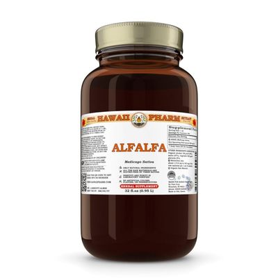 Alfalfa (Medicago Sativa) Dry Sprouting Seed Tincture, Made in Hawaii, Raw Materials, All Natural, Vegan, Pure Liquid Extract - 32 fl.oz